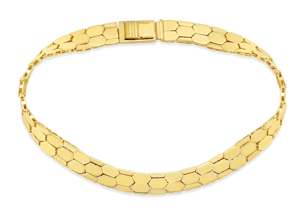 9Y 6.2MM FLAT BAR LINK BRACELET - SNAKE SKIN 