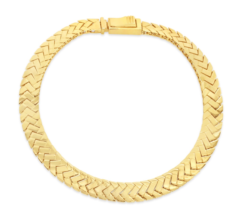 9Y 6.0MM FLAT BAR LINK BRACELET - CHEVRON 