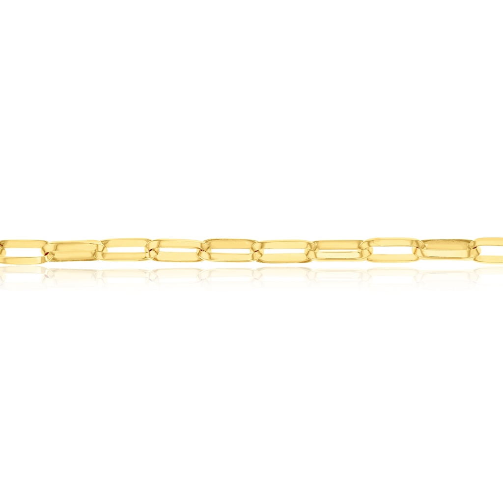 9CT SILVER FILLED KNIFE EDGE PAPERCLIP CHAIN 6.3MM