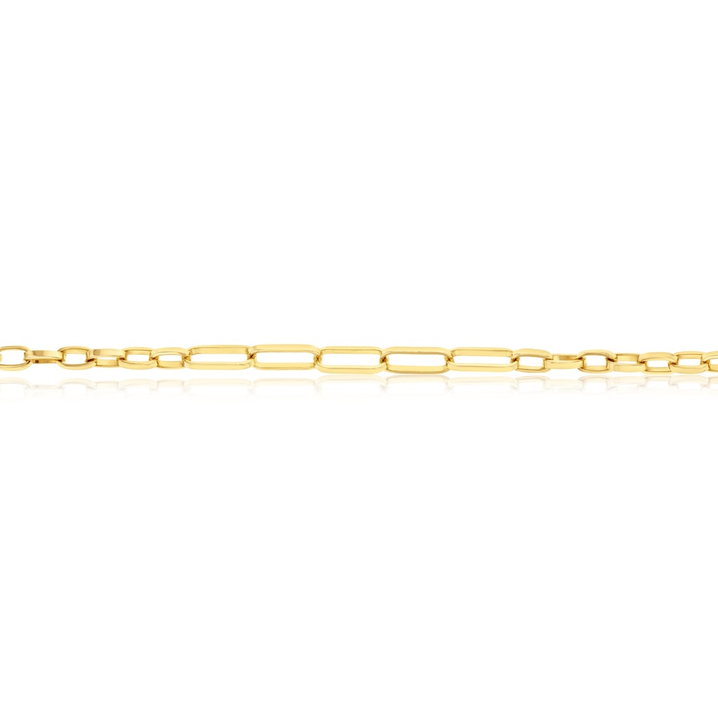 9CT SILVER FILLED PAPERCLIP SMALL 5+10 CHAIN