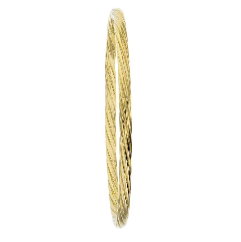 HOLLOW GOLF TWIST 4MM BANGLE