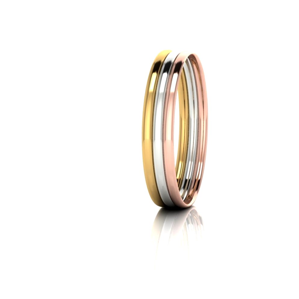 SOLID COMFORT FIT 3MM X 3 BANGLE SIDE BY SIDE