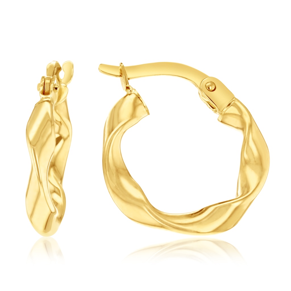 9Y SWIRL HOOP EARRING 12MM