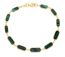 ### 9Y GRADUATED OVAL MALACHITE BAR BRACELET