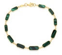 9Y GRADUATED OVAL MALACHITE BAR BRACELET