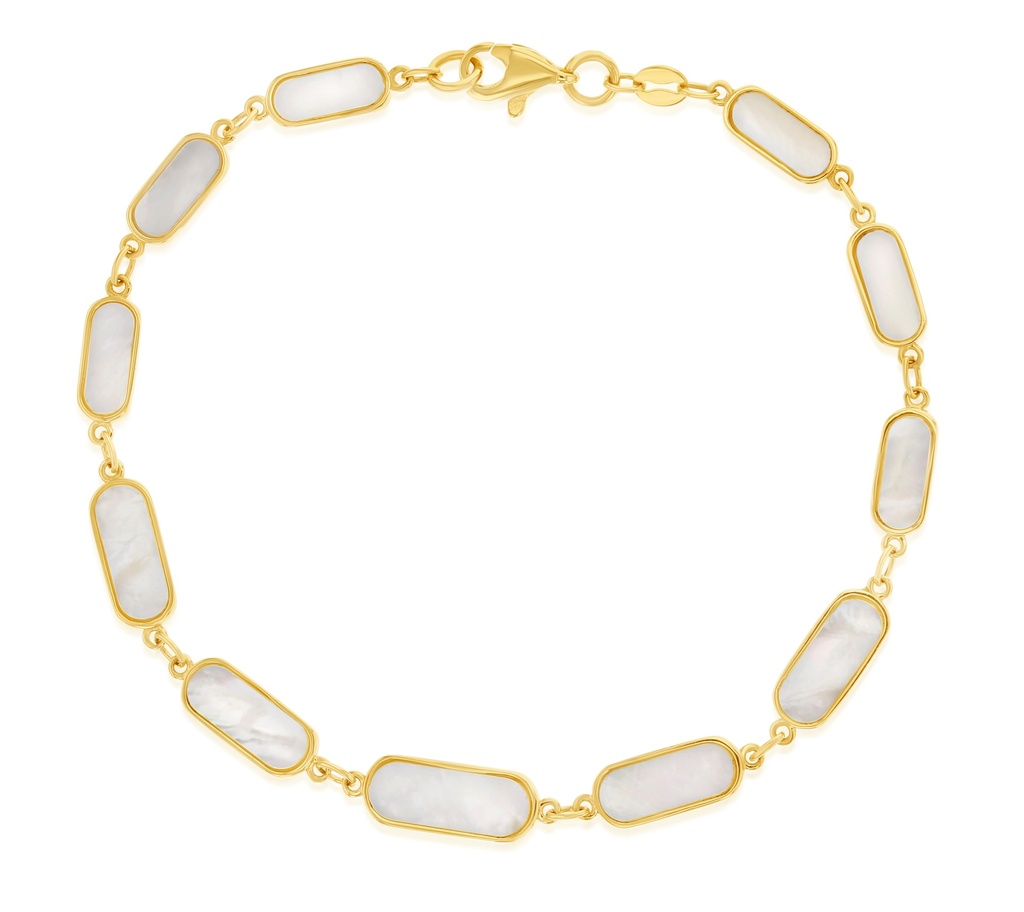 9Y GRADUATED OVAL MOTHER OF PEARL BRACELET