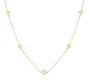 9Y ALTERNATING CHAIN WITH M.O.P. CLOVER NECKLACE