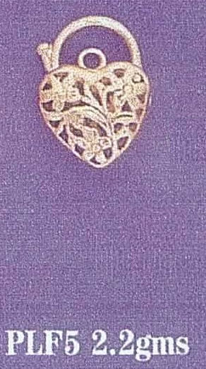 FLORAL FILIGREE HEART PADLOCK 13MM