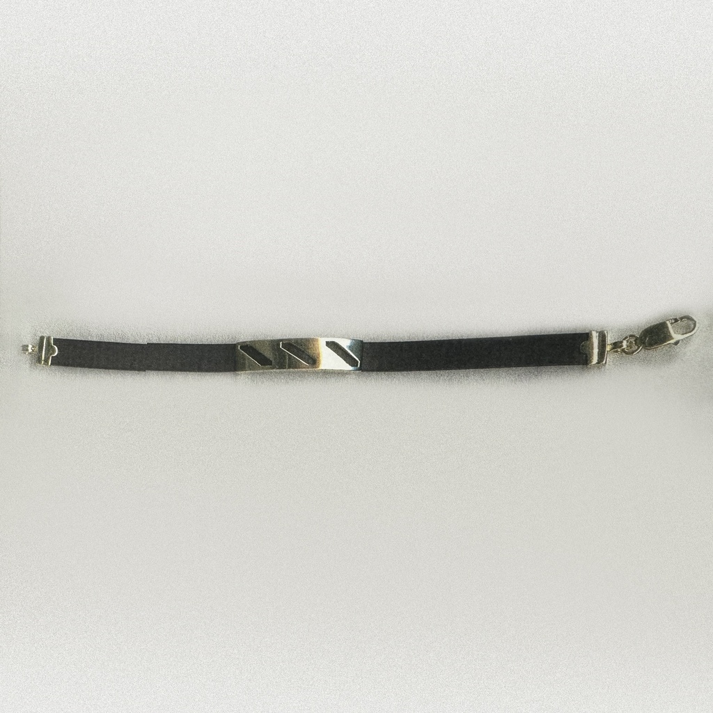 RUBBER BRACELET 8MM WITH BAR 27 + ENDS