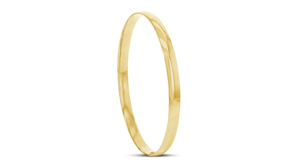 SOLID LOW DOME 4MM BANGLE LIGHTWEIGHT