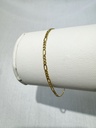 9Y/925 BONDED/FILLED - FLAT 3+1 2.3MM FIGARO BRACELET (IMPORTED SAMPLE) - XX0033