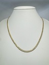 9Y/925 BONDED/FILLED - BEVELLED EDGE FLAT OPEN 3.2MM CURB NECKLACE (IMPORTED SAMPLE) - XX0038