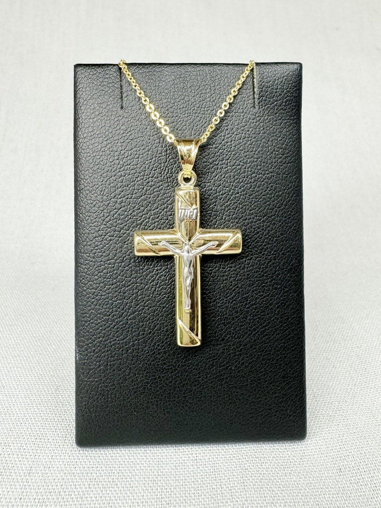 9YW CRUCIFIX ON PLAIN WIDE CROSS - XX0090