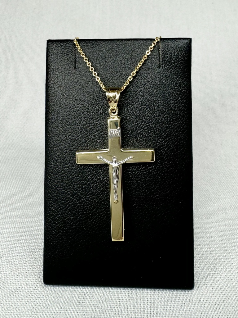 9YW CRUCIFIX ON FLAT HOLLOW CROSS - XX0092