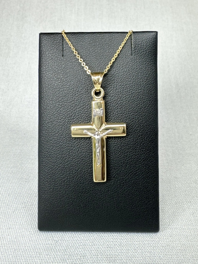 9YW CRUCIFIX ON WIDE DOMED CROSS - XX0098