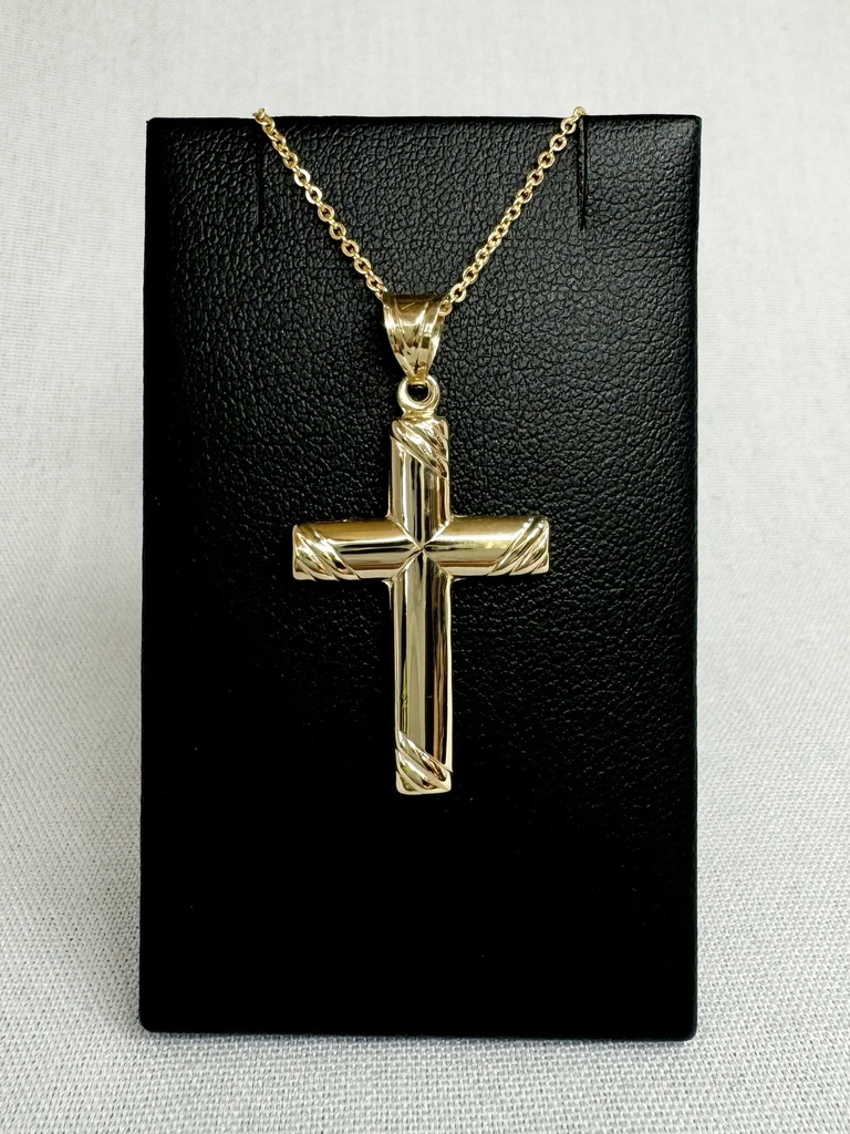 9Y FLAT DOMED CROSS WITH DETAILED EDGES - XX0107