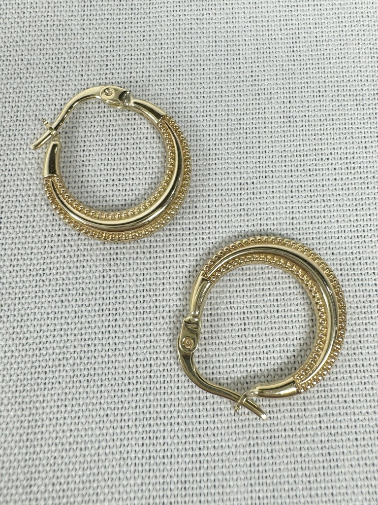 9Y BEADED CRESCENT HOOP - XX0132