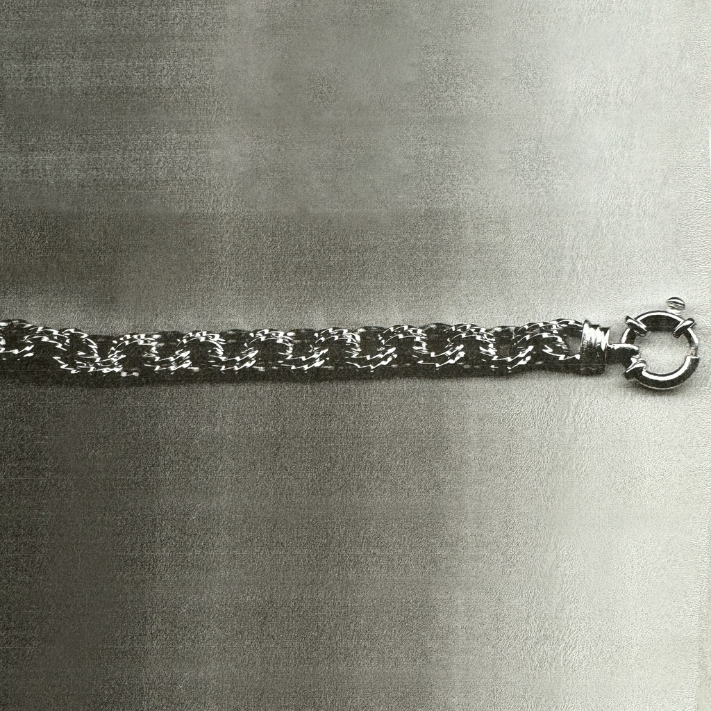 9CT SILVER FILLED DOUBLE TWISTED OVAL CABLE RINGS 8.5MM