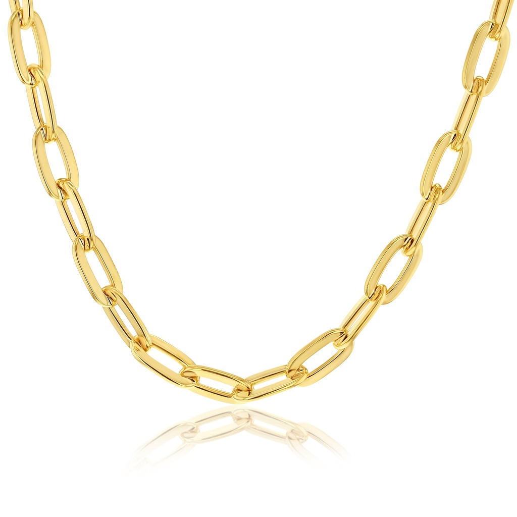 9CT SILVER FILLED OVAL CABLE HAMMERED 9.5MM WIDE