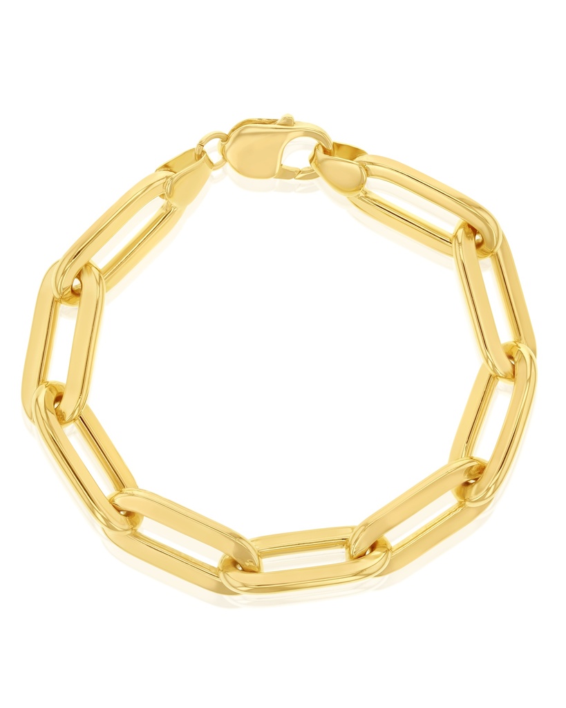 9CT SILVER FILLED OVAL CABLE HAMMERED 11.7MM WIDE