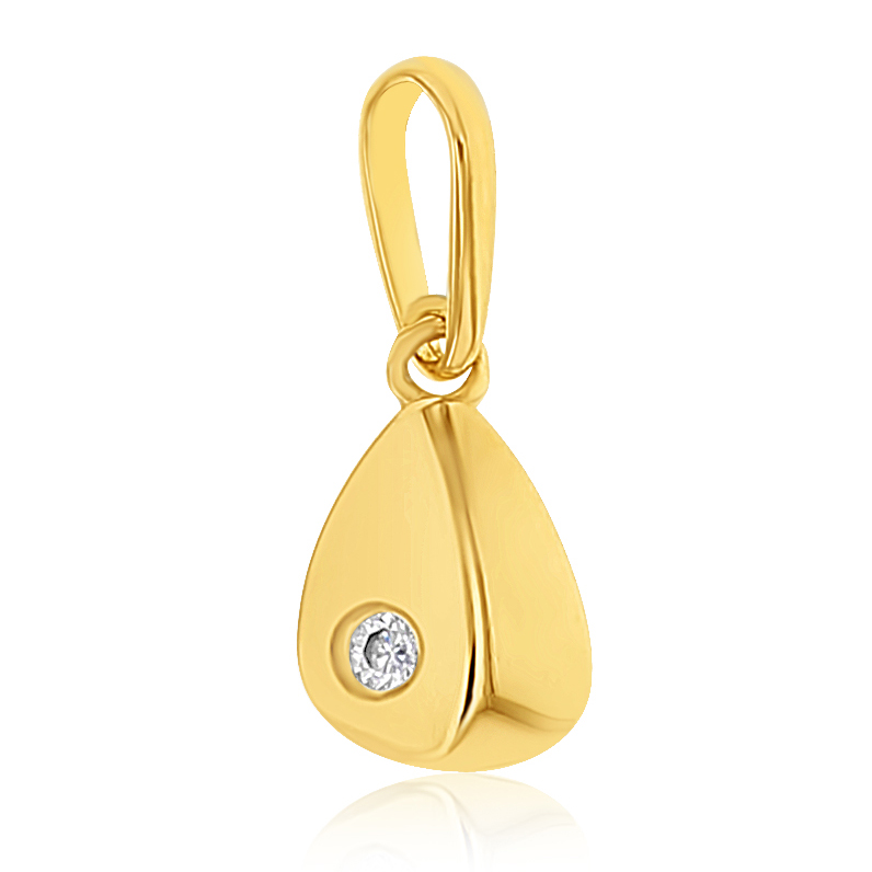 ## 9Y MINI POLISHED TEARDROP WITH CORNER CZ
