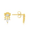 9Y MARQUISE EYE CZ DROPLET STUD EARRINGS