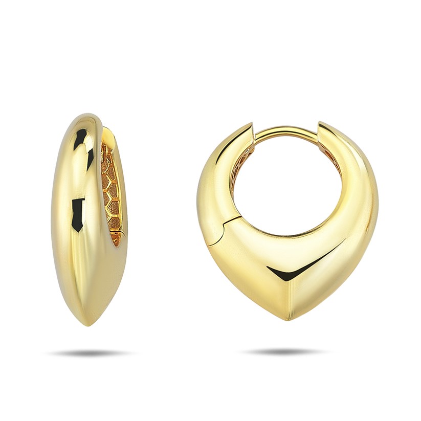 9Y SOFT POINTED UPSIDE DOWN TEARDROP HUGGIE