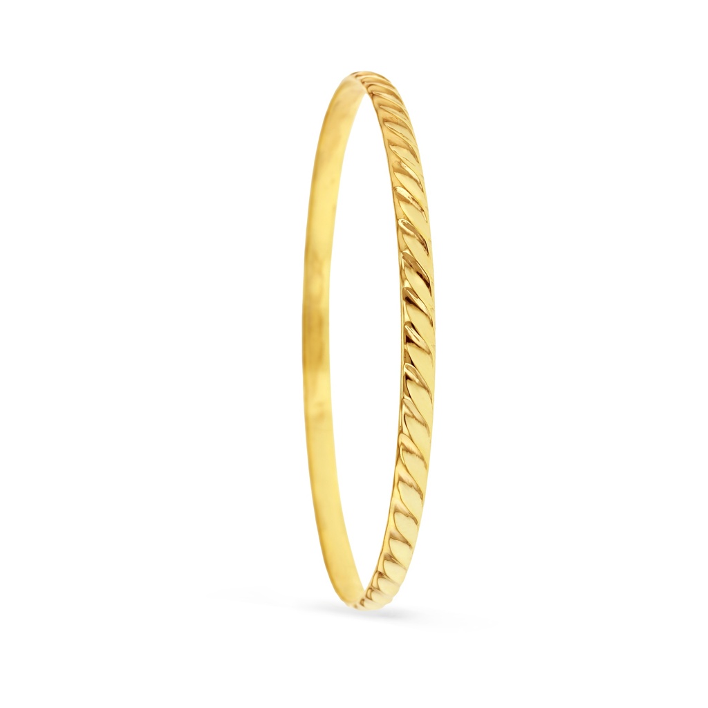SOLID LOW DOME 4MM BANGLE LIGHTWEIGHT PATTERN 3