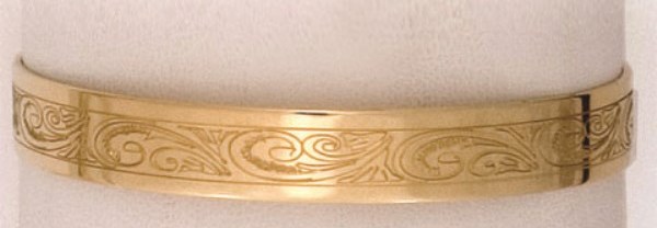 SOLID FLAT 10MM BANGLE ENGRAVED