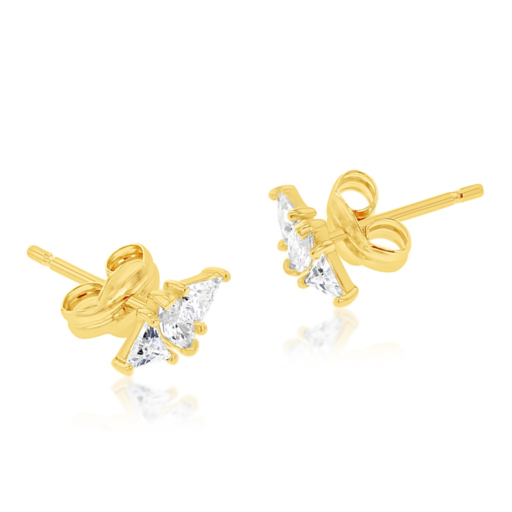 ### 9Y CZ TRIO STUD EARRING
