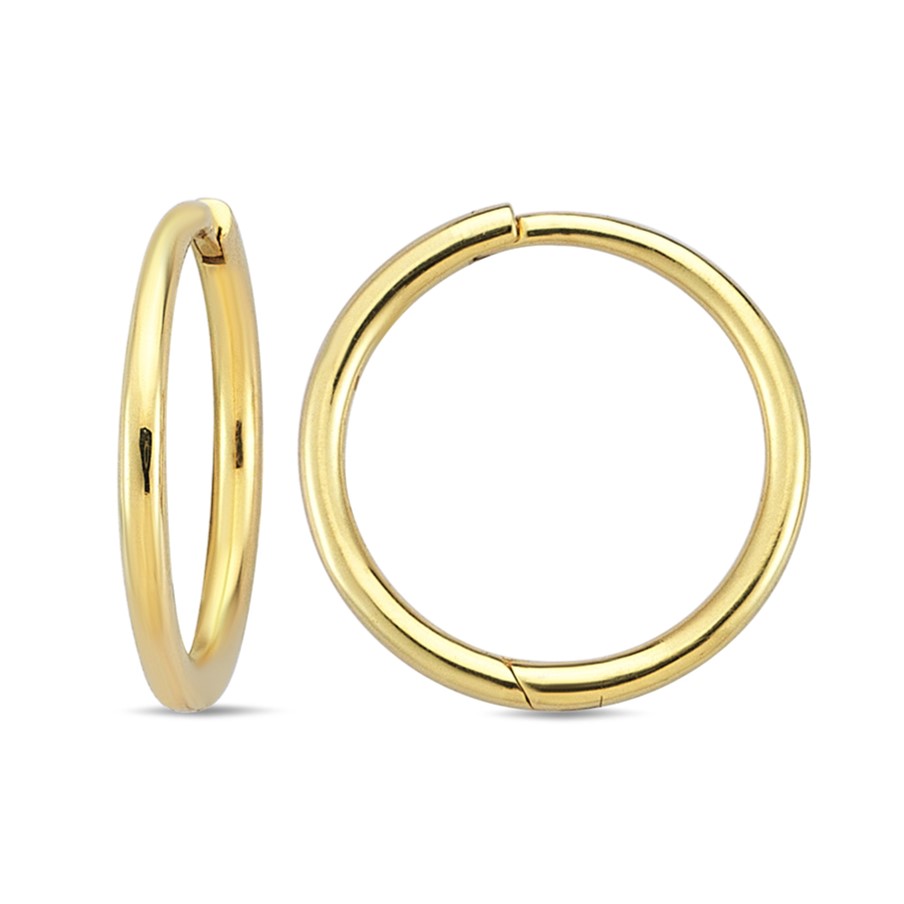 9Y LARGE PLAIN WIRE HUGGIE 12MM