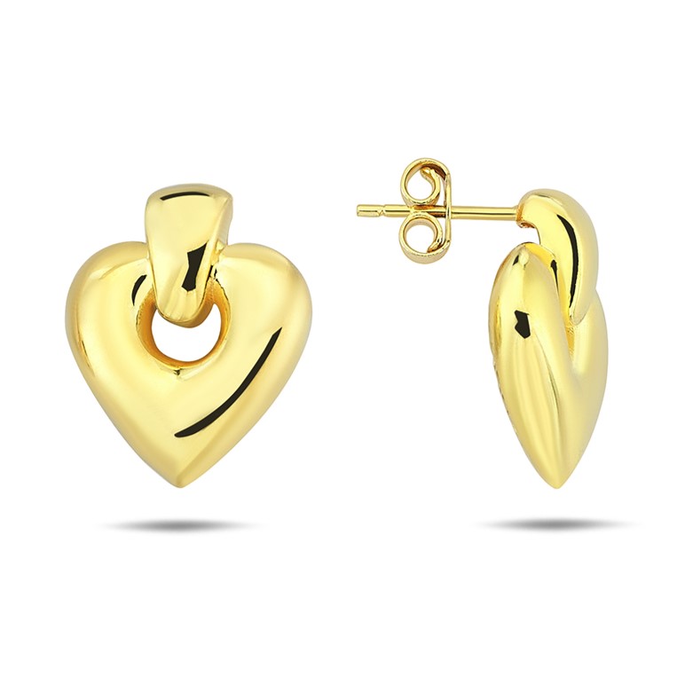 9Y CHUNKY HEART STUD DROP EARRING
