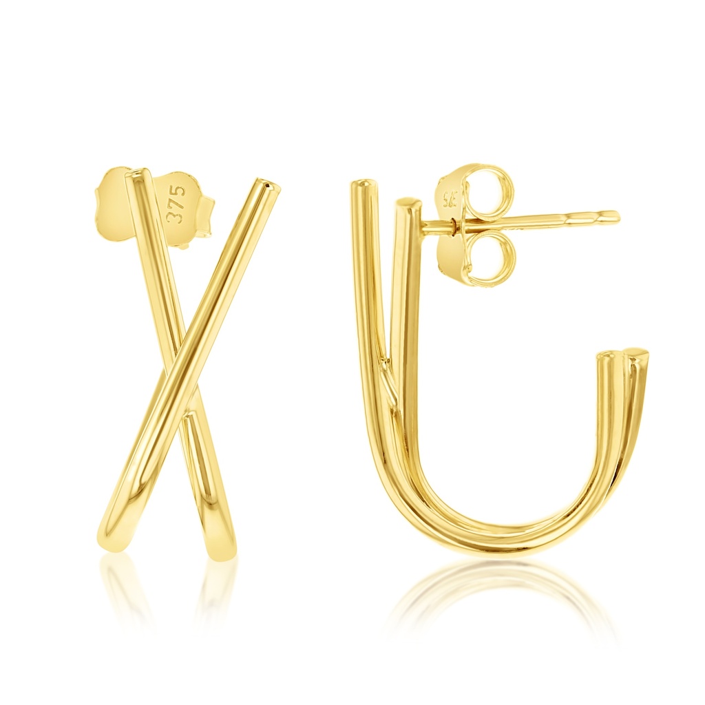 9Y CROSSOVER WRAP STUD EARRING