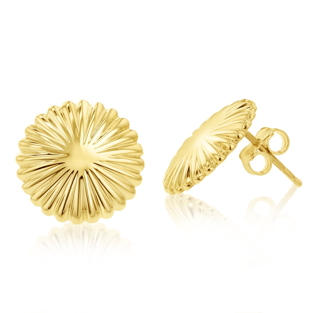 9Y LARGE CIRCLE RIPPLE STUD EARRING