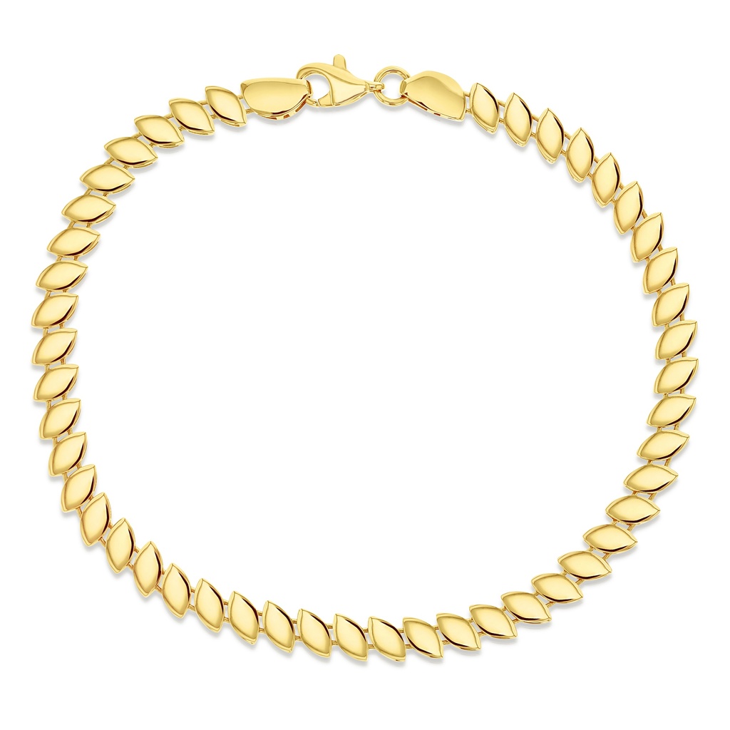 9Y INTERWOVEN ANGLED MARQUISE BRACELET