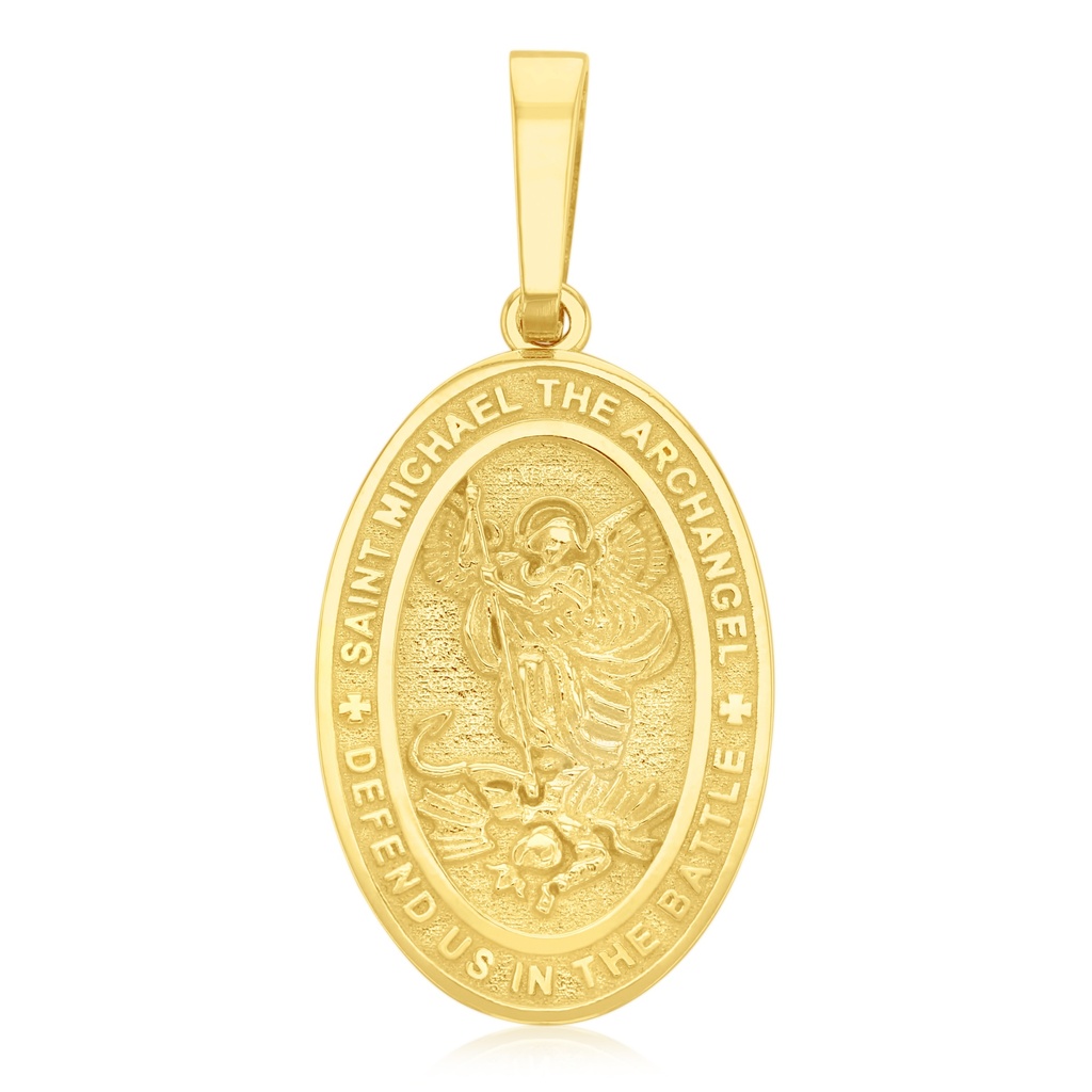 9Y LARGE OVAL SAINT MICHAEL PENDANT