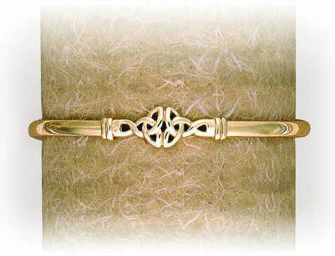 SOLID BANGLE DOUBLE CELTIC CIRCULAR FEATURE