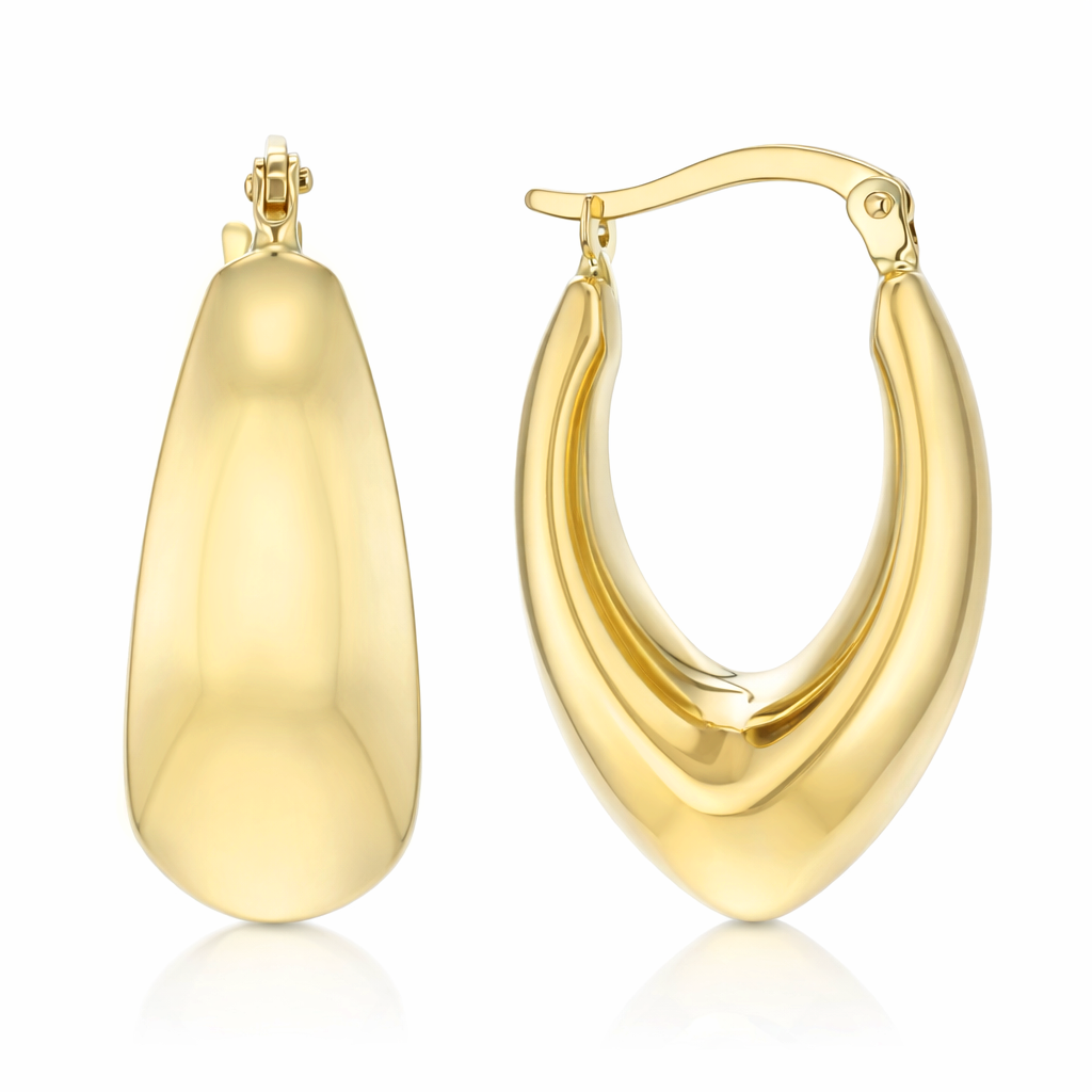 9Y THICK POINTED OVAL HOOP