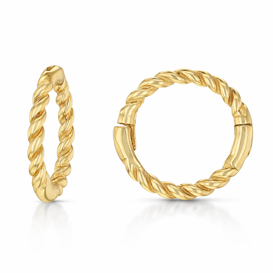 9Y TWISTED 6MM MINI HINGED HUGGIE SLEEPER