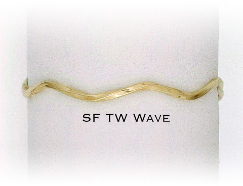 9CT SILVER FILLED TWISTED WIRE WAVE BANGLE