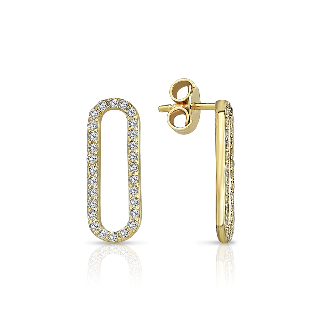 9Y ELONGATED C.Z. OVAL DROP STUD