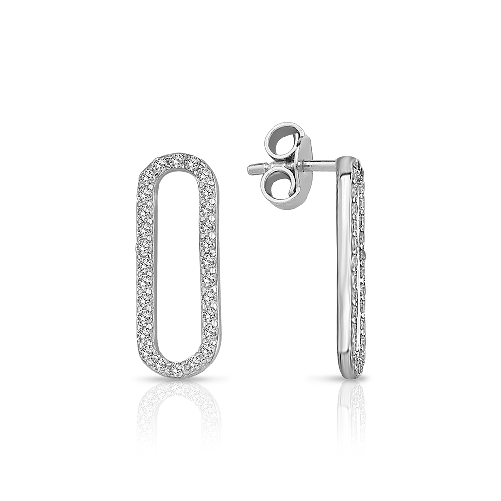 9W ELONGATED C.Z. OVAL DROP STUD