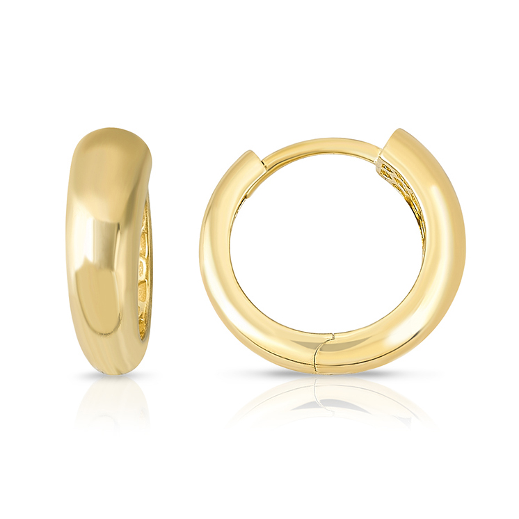 9Y CLASSIC TAPERED HUGGIE HOOP