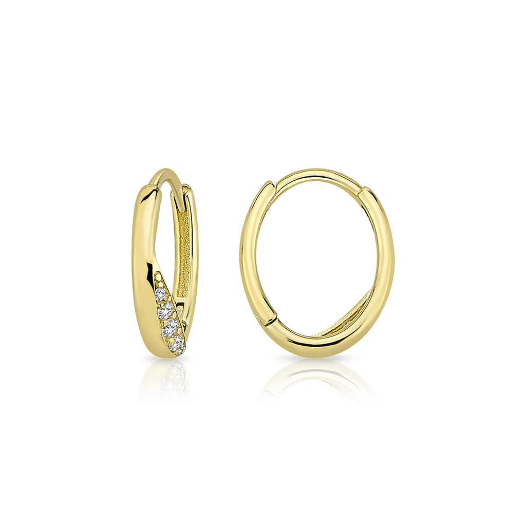 9Y TAPERED HUGGIE C.Z. HOOP 
