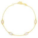 9Y FINE CABLE BRACELET WITH FOUR M.O.P. ELONGATED OCTAGONAL SHAPES