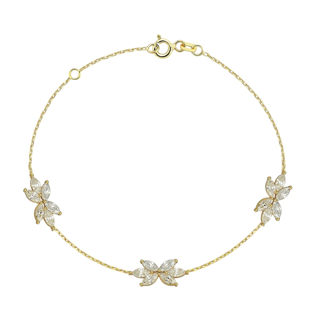9Y PETAL MARQUISE CZ SET BRACELET