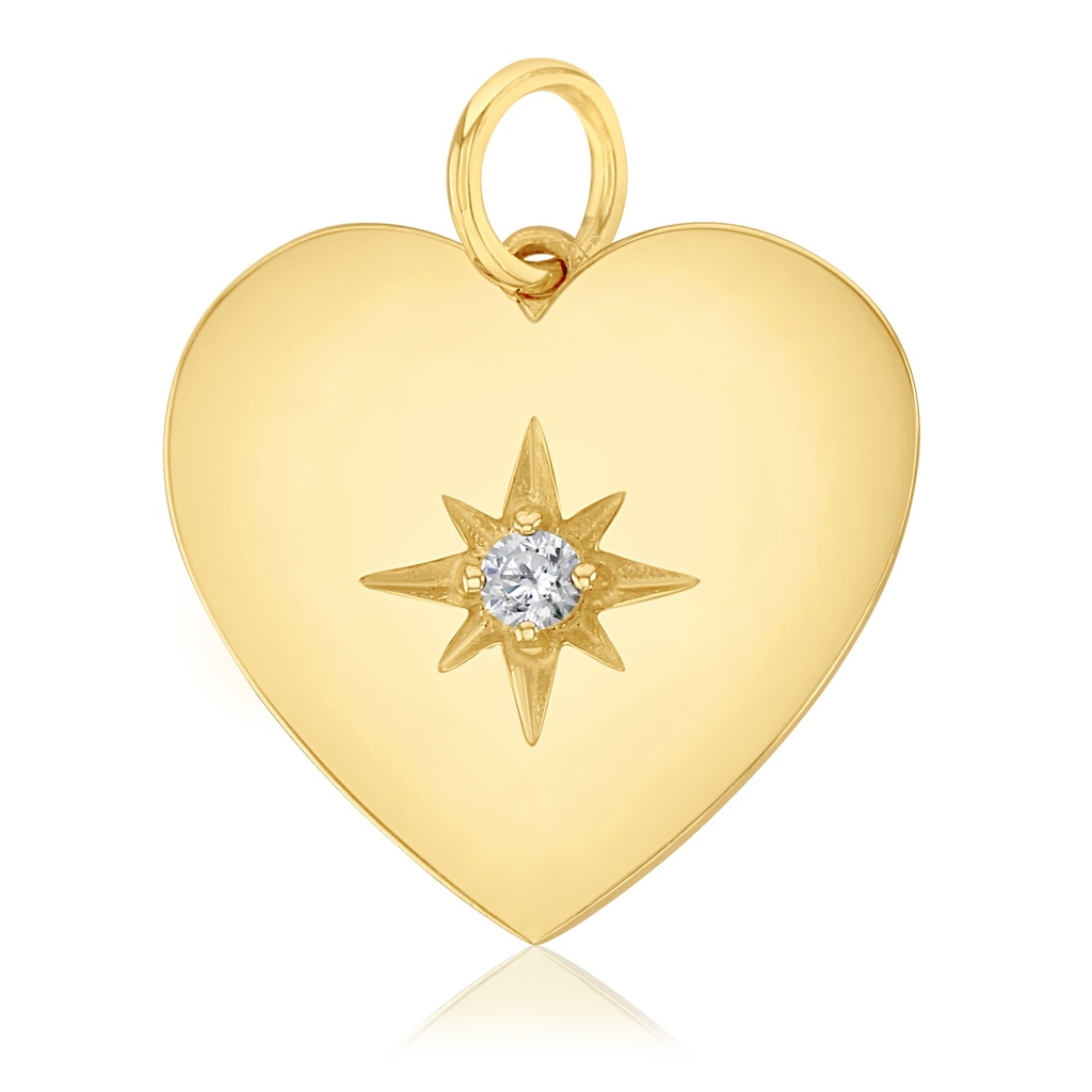 9Y HEART PENDANT WITH CZ
