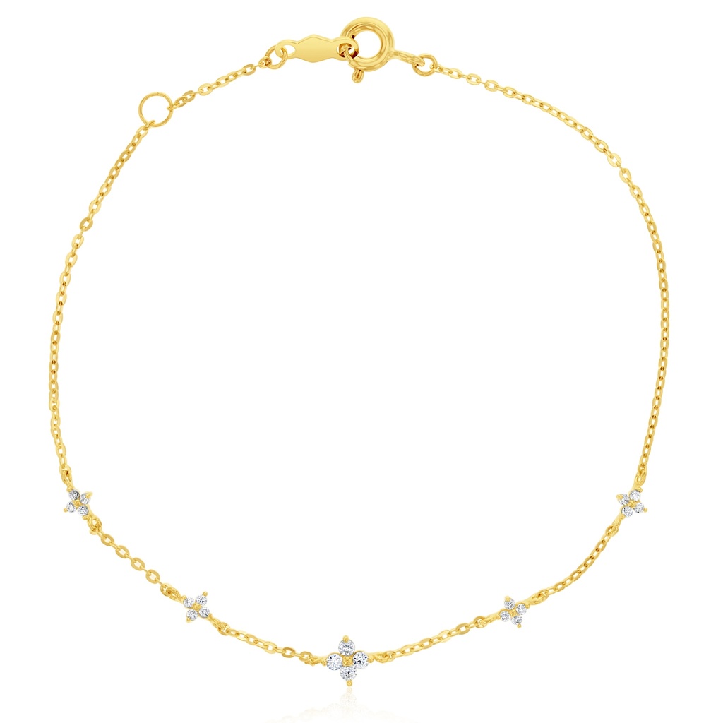 9Y FOUR STAR LIKE PETAL CZ BRACELET