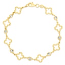 9Y OPEN FOUR LEAF CLOVER BRACELET WITH CZ'S