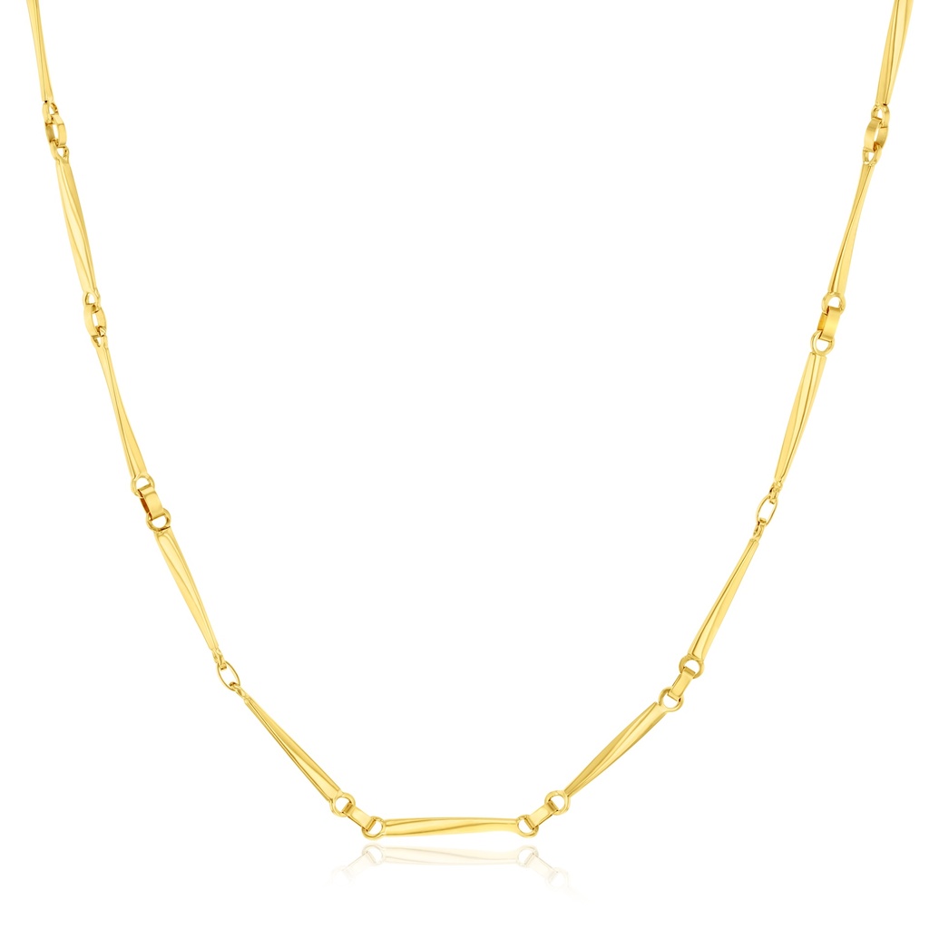 9Y ELONGATED CURVED BAR LINK NECKLACE